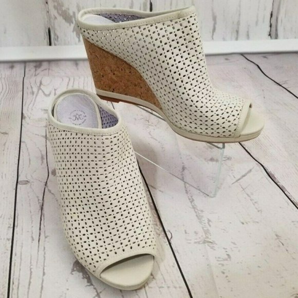 Johnston & Murphy Shoes - Johnston & Murphy Ivory Suede Peep Bootie